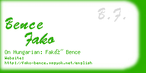 bence fako business card